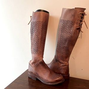 Used  tan leather Bed Stu riding boots